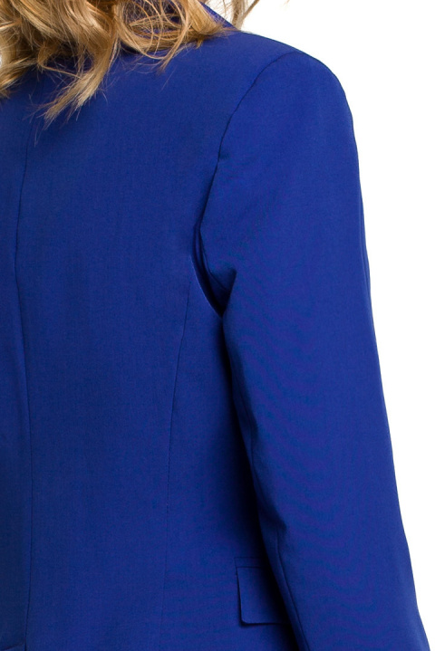 Elegancki żakiet damski taliowany gładki zapinany XL chabrowy me051 Elegancki żakiet damski taliowany gładki zapinany XL chabrowy me051