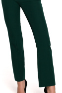 Spodnie damskie dopasowane w kant proste nogawki zielone K142