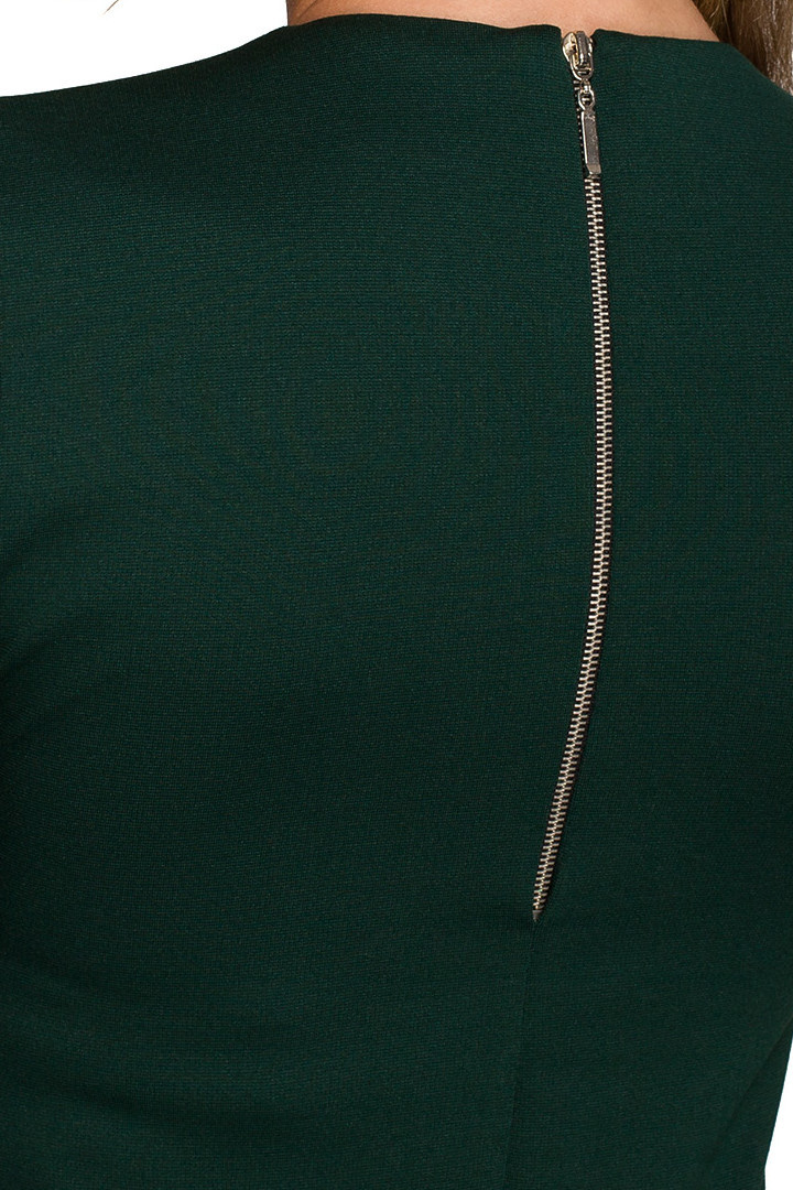 Sukienka ołówkowa midi dopasowana z długim rękawem zielona S314