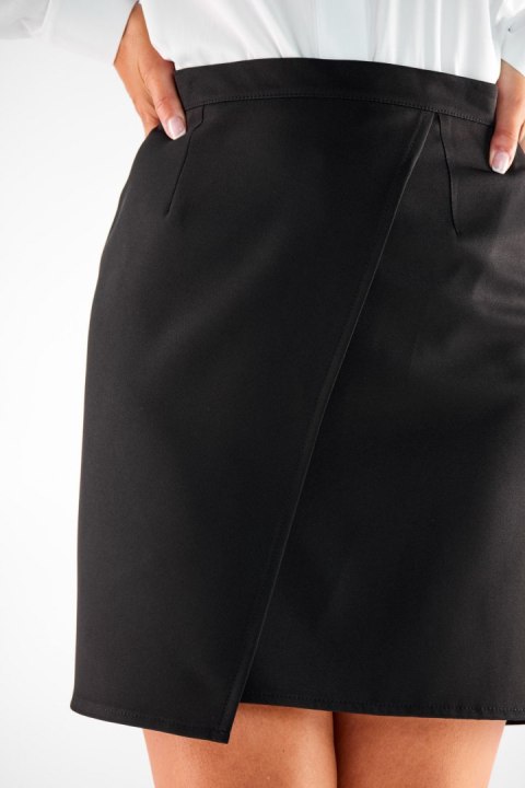 Spódnica asymetryczna mini elegancka czarna A530 Spódnica asymetryczna mini elegancka czarna A530