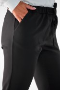 Spodnie damskie casualowe z kieszeniami elastyczna talia czarne A532