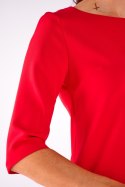 Sukienka mini trapezowa z krótkim rękawem 3/4 czerwona A521