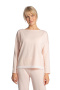 Bluzka damska od piżamy z koronkowym brzegiem luźna brzoskwiniowa LA040