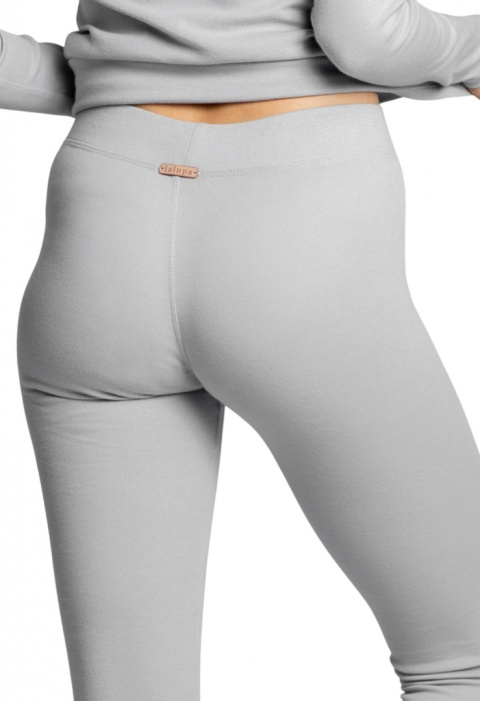 Legginsy damskie bawełniane z dzianiny prążkowanej popielata LA035 Legginsy damskie bawełniane z dzianiny prążkowanej popielata LA035