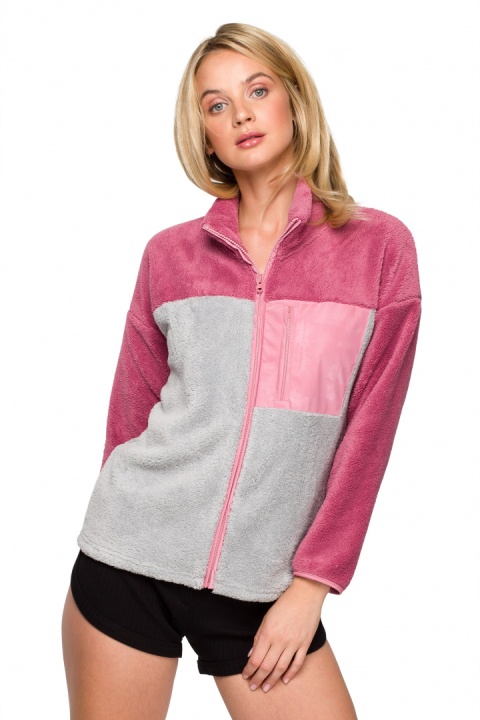 Bluza damska pluszowa ciepła ze stójką rozpinana m2 LA115 Bluza damska pluszowa ciepła ze stójką rozpinana m2 LA115