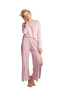 Spodnie damskie z rozcięciami na nogawkach z wiskozy różowe LA026