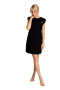 Sukienka mini bez rękawów z bawełny prążkowanej czarna LA033