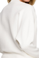 Bluza damska z kopertowym dekoltem dzianinowa ecru LA128