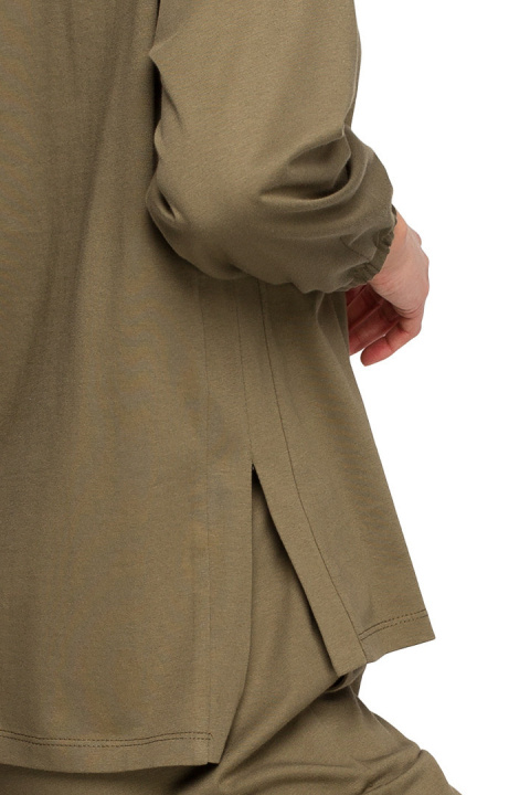 Bluzka damska do spania z długim rękawem bawełniana khaki LA122 Bluzka damska do spania z długim rękawem bawełniana khaki LA122