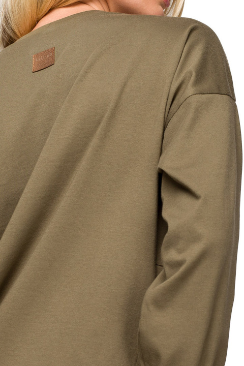 Bluzka damska do spania z długim rękawem bawełniana khaki LA122 Bluzka damska do spania z długim rękawem bawełniana khaki LA122