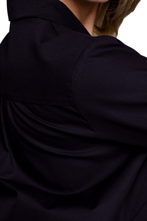Koszula damska nocna oversize z kołnierzykiem rozpinana czarna LA126 Koszula damska nocna oversize z kołnierzykiem rozpinana czarna LA126