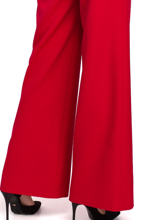 Elegancki kombinezon bez rękawów z szerokimi nogawkami L, XL czerwony K029 Elegancki kombinezon bez rękawów z szerokimi nogawkami L, XL czerwony K029