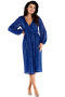 Sukienka kopertowa cekinowa midi z głębokim dekoltem niebieska A567