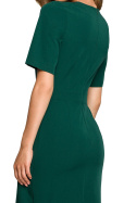 Sukienka ołówkowa midi spódnica na zakładkę krótki rękaw XXL zielona S317
