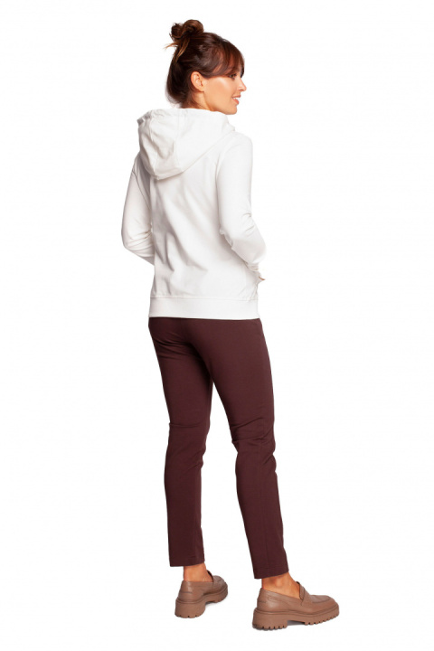 Bluza damska dresowa rozpinana z kapturem dzianinowa ecru B237 Bluza damska dresowa rozpinana z kapturem dzianinowa ecru B237