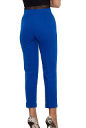 Eleganckie spodnie damskie na kant z gumką w pasie S niebieskie M552