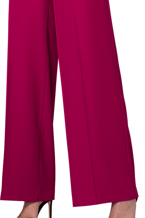 Spodnie damskie eleganckie na kant szerokie nogawki śliwkowe S331 Spodnie damskie eleganckie na kant szerokie nogawki śliwkowe S331