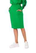 Sportowa spódnica ołówkowa z gumą w pasie dresowa dzianina zielona me728