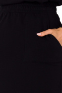 Sportowa spódnica ołówkowa z gumą w pasie dresowa dzianina czarna me728