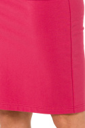 Sportowa spódnica ołówkowa z gumą w pasie dresowa dzianina koralowa me728