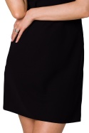 Sukienka mini lekka na ramiączkach głęboki dekolt V czarna K159