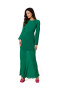 Sukienka szyfonowa maxi z odkrytymi plecami długi rękaw jasny zielony K166