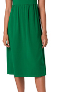 Sukienka midi bez rękawów lekko rozkloszowana dzianina zielona B262