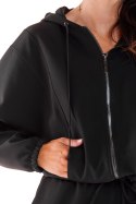 Bluza damska dresowa z kapturem rozpinana luźna lejąca czarna A590