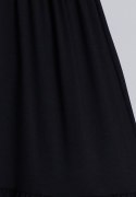 Sukienka midi marszczona z falbanami rękaw 3/4 wiskoza czarna M943