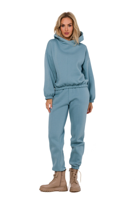 Bluza damska z kapturem dresowa sportowa dzianina z gumą agawa me759 Bluza damska z kapturem dresowa sportowa dzianina z gumą agawa me759