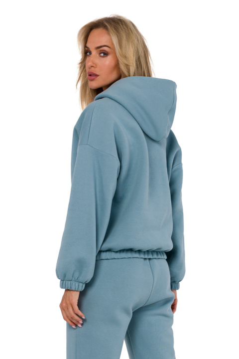 Bluza damska z kapturem dresowa sportowa dzianina z gumą agawa me759 Bluza damska z kapturem dresowa sportowa dzianina z gumą agawa me759
