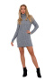 Sukienka swetrowa mini prążkowana z golfem długi rękaw szara me770