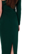 Sukienka ołówkowa midi na jedno ramię elegancka dopasowana zielona K179