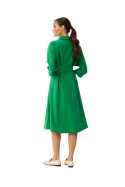 Sukienka szmizjerka midi rozkloszowana rozpinana rękaw 3/4 zielona S351