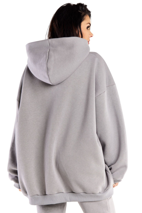 Bluza damska oversize dresowa z kapturem kieszeń kangurka szara M323 Bluza damska oversize dresowa z kapturem kieszeń kangurka szara M323