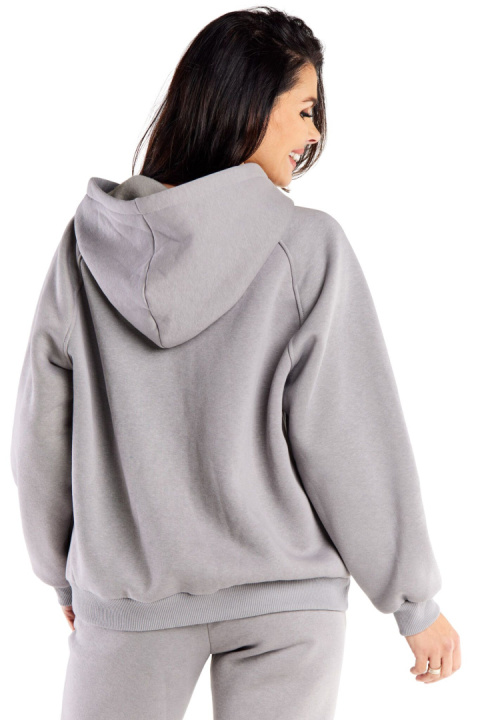 Bluza damska dresowa rozpinana z kapturem i kieszeniami luźna szara M324 Bluza damska dresowa rozpinana z kapturem i kieszeniami luźna szara M324