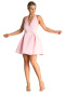Elegancka sukienka mini z pianki bez rękawów odkryte plecy różowa M977
