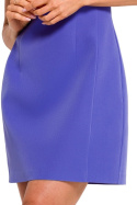 Sukienka mini z krótkim rękawem z poduszką przeszycia zamek fioletowa me777