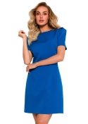 Sukienka mini z krótkim rękawem z poduszką przeszycia zamek niebieska me777