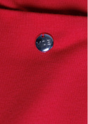 Sukienka mini trapezowa fason A krótki rękaw kieszenie dzianinowa czerwona me788