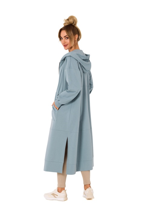 Długa bluza damska z kapturem jak parka rozpinana L/XL agawa me729 Długa bluza damska z kapturem jak parka rozpinana L/XL agawa me729