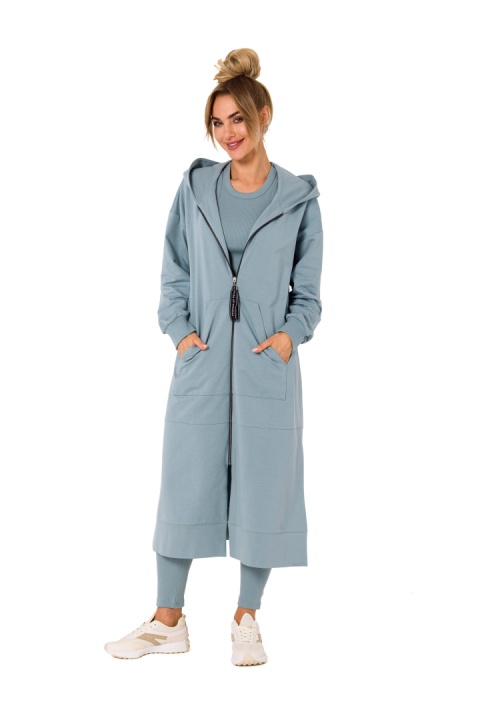 Długa bluza damska z kapturem jak parka rozpinana L/XL agawa me729 Długa bluza damska z kapturem jak parka rozpinana L/XL agawa me729