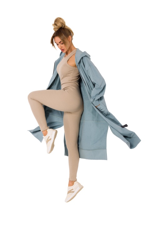 Długa bluza damska z kapturem jak parka rozpinana L/XL agawa me729 Długa bluza damska z kapturem jak parka rozpinana L/XL agawa me729