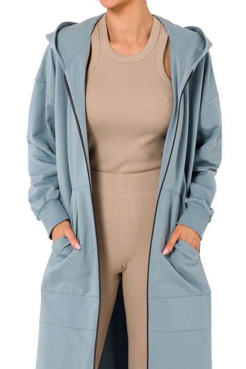 Długa bluza damska z kapturem jak parka rozpinana L/XL agawa me729 Długa bluza damska z kapturem jak parka rozpinana L/XL agawa me729