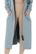 Długa bluza damska z kapturem jak parka rozpinana L/XL agawa me729
