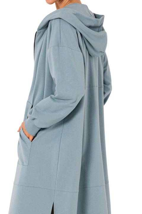 Długa bluza damska z kapturem jak parka rozpinana L/XL agawa me729 Długa bluza damska z kapturem jak parka rozpinana L/XL agawa me729